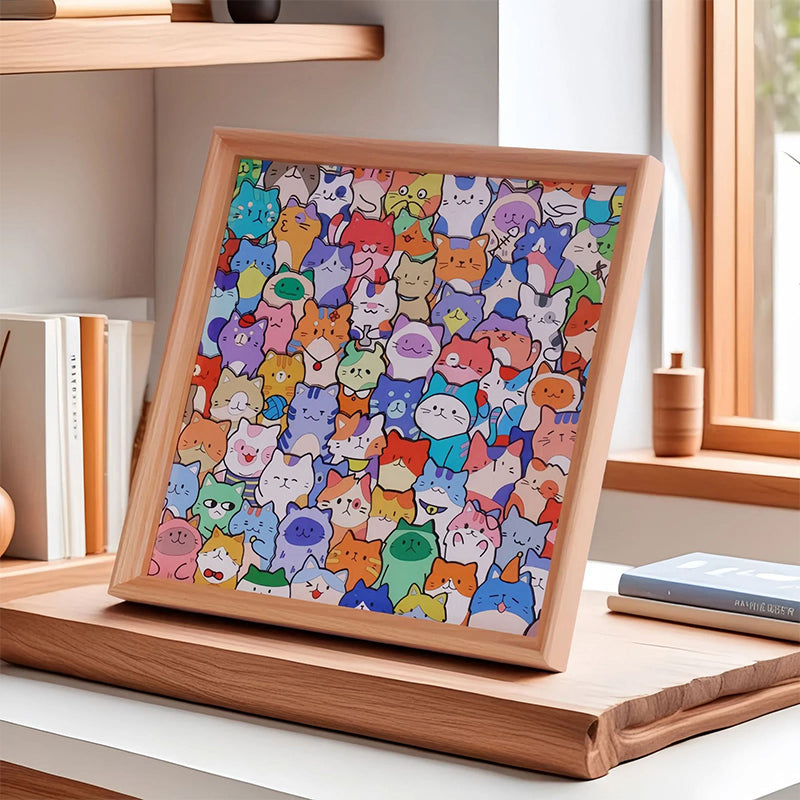 ✨ DIY-Holzrahmen für Katzenpuzzles – Bemalen, gestalten und präsentieren Sie Ihre Lieblingsfotos!