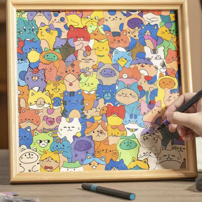 ✨ DIY-Holzrahmen für Katzenpuzzles – Bemalen, gestalten und präsentieren Sie Ihre Lieblingsfotos!