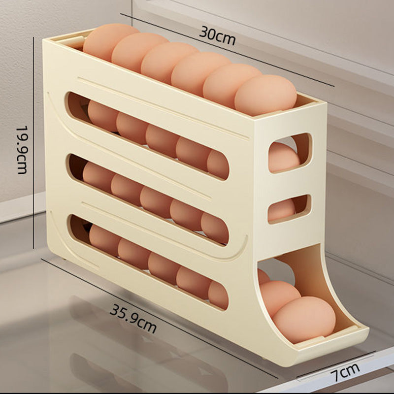 🔥HOT SALE🔥Multifunktionale 4-Schicht-Schiebe-Ei-Aufbewahrungsbox mit gekipptem Design