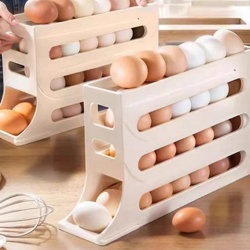 🔥HOT SALE🔥Multifunktionale 4-Schicht-Schiebe-Ei-Aufbewahrungsbox mit gekipptem Design