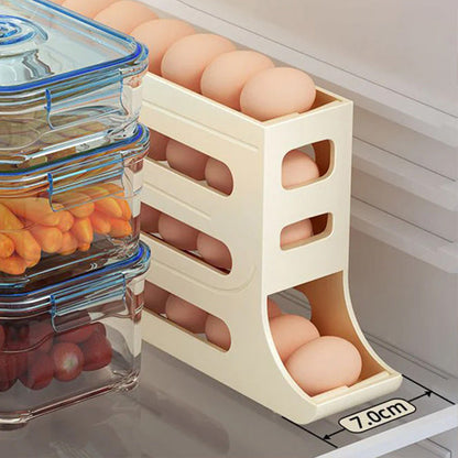🔥HOT SALE🔥Multifunktionale 4-Schicht-Schiebe-Ei-Aufbewahrungsbox mit gekipptem Design