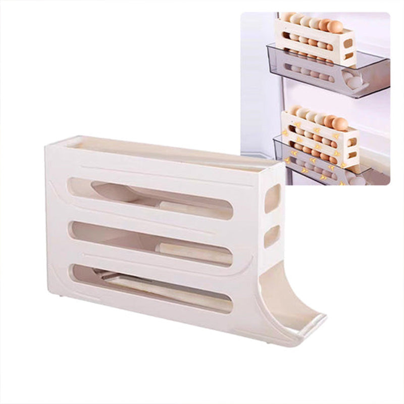🔥HOT SALE🔥Multifunktionale 4-Schicht-Schiebe-Ei-Aufbewahrungsbox mit gekipptem Design