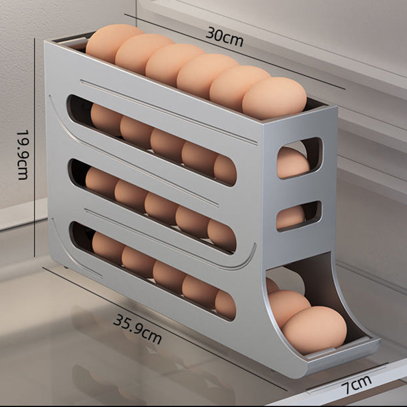 🔥HOT SALE🔥Multifunktionale 4-Schicht-Schiebe-Ei-Aufbewahrungsbox mit gekipptem Design