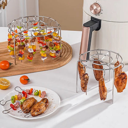 🔥 Jetzt 50 % Rabatt! ✨ Heißluftfritteuse mit vertikalem Grillrost – 8 Edelstahlspieße, komplett mit hitzebeständigen Handschuhen
