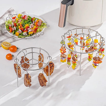 🔥 Jetzt 50 % Rabatt! ✨ Heißluftfritteuse mit vertikalem Grillrost – 8 Edelstahlspieße, komplett mit hitzebeständigen Handschuhen