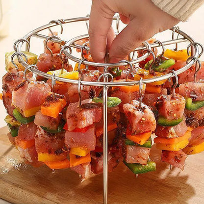 🔥 Jetzt 50 % Rabatt! ✨ Heißluftfritteuse mit vertikalem Grillrost – 8 Edelstahlspieße, komplett mit hitzebeständigen Handschuhen