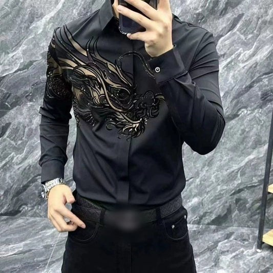 👔 60% RABATT! 🎨 HERRSHIRT MIT DRUCK - Slim Fit & Atmungsaktives Stretchgewebe, Moderner Schnitt für Business und Freizeit, Knitterarm 🌟🧳
