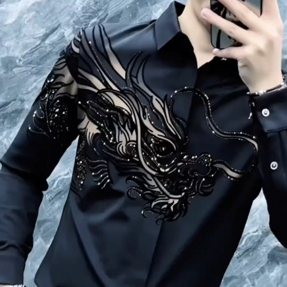 👔 60% RABATT! 🎨 HERRSHIRT MIT DRUCK - Slim Fit & Atmungsaktives Stretchgewebe, Moderner Schnitt für Business und Freizeit, Knitterarm 🌟🧳