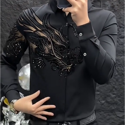 👔 60% RABATT! 🎨 HERRSHIRT MIT DRUCK - Slim Fit & Atmungsaktives Stretchgewebe, Moderner Schnitt für Business und Freizeit, Knitterarm 🌟🧳