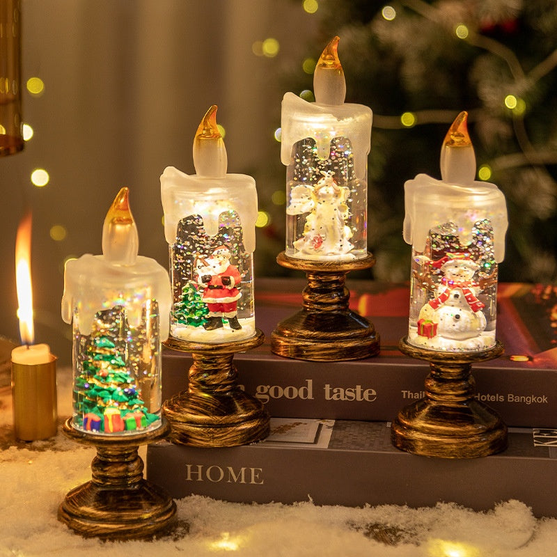 🎄🎉Batteriebetriebene beleuchtete Weihnachts-Schneekugelkerze