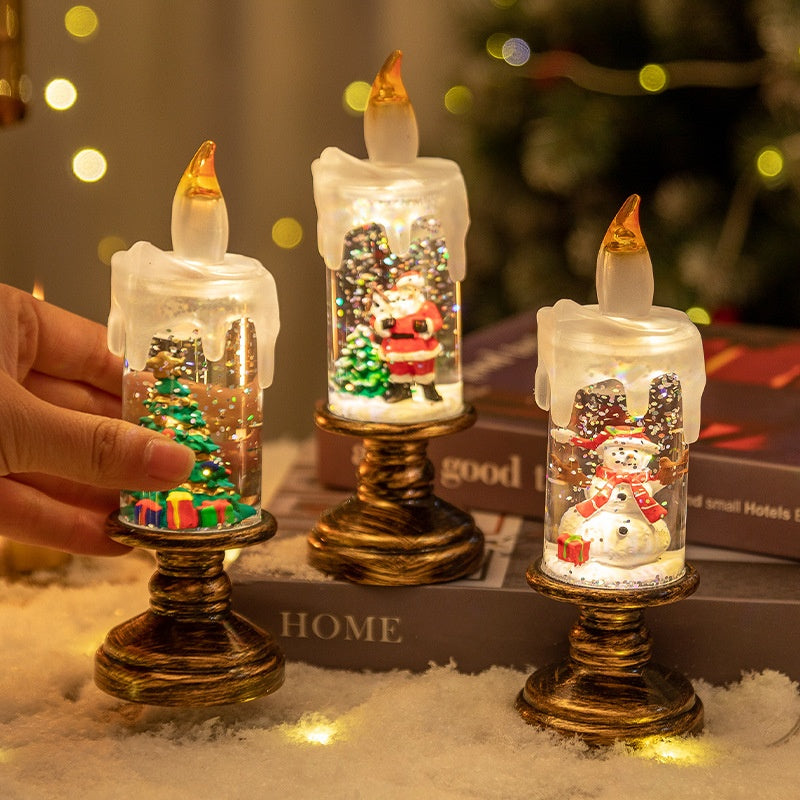 🎄🎉Batteriebetriebene beleuchtete Weihnachts-Schneekugelkerze