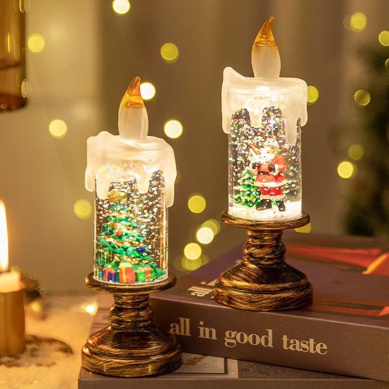 🎄🎉Batteriebetriebene beleuchtete Weihnachts-Schneekugelkerze