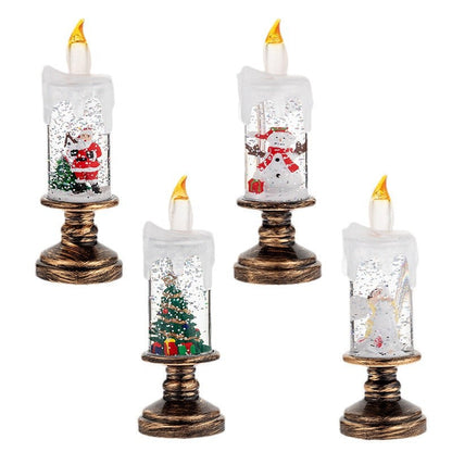 🎄🎉Batteriebetriebene beleuchtete Weihnachts-Schneekugelkerze