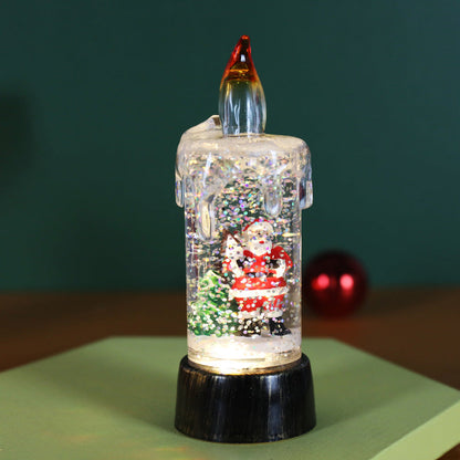 🎄🎉Batteriebetriebene beleuchtete Weihnachts-Schneekugelkerze