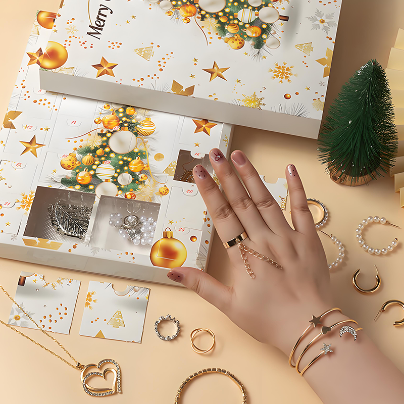 💖Black Friday Super Sale – 50 % Rabatt!💖 24-teiliges Set Weihnachts-Adventskalender mit exquisitem Schmuck