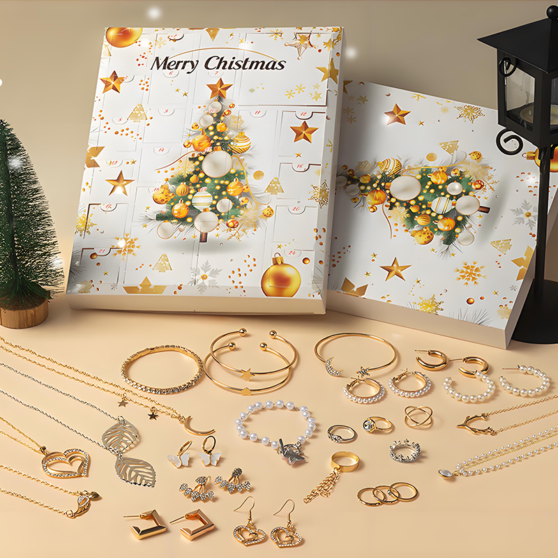 💖Black Friday Super Sale – 50 % Rabatt!💖 24-teiliges Set Weihnachts-Adventskalender mit exquisitem Schmuck