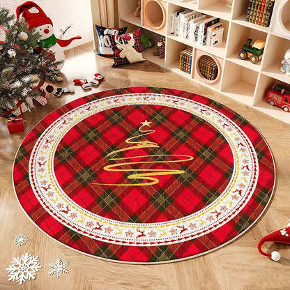 💖Black-Friday-Mega-Angebot – 50 % Rabatt!💖Rutschfester runder Teppich im Weihnachtsbaum-Design