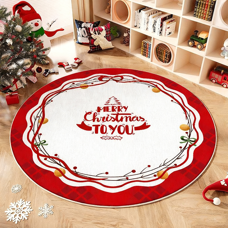 💖Black-Friday-Mega-Angebot – 50 % Rabatt!💖Rutschfester runder Teppich im Weihnachtsbaum-Design