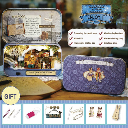 🎅Frühweihnachtlicher Ausverkauf – 50 % Rabatt🎁Box Theater Puppenhaus-Bausatz zum Selberbauen