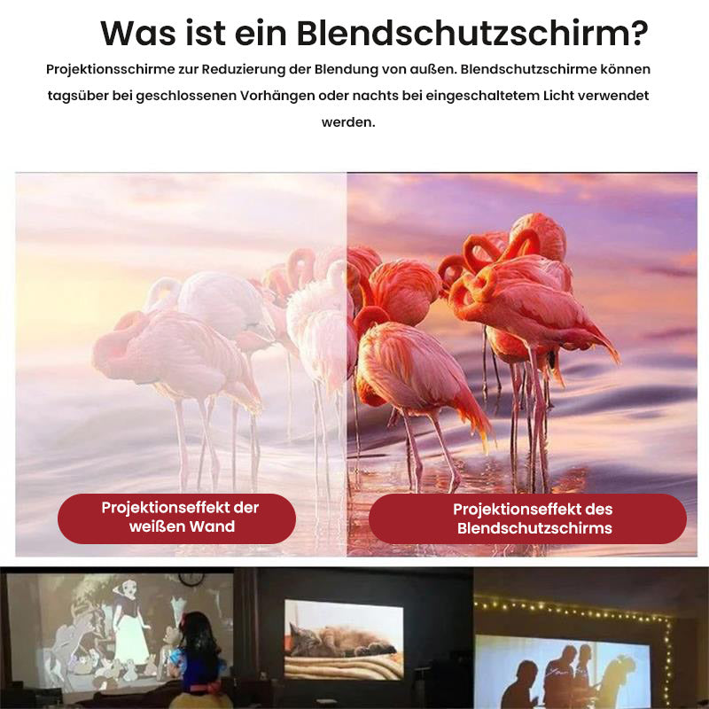 ❄️Sommerfrische 50 % Rabatt！📺120 Zoll faltbare Projektions-Leinwand – matte Anti-Licht-Oberfläche für Heimkino-Feeling