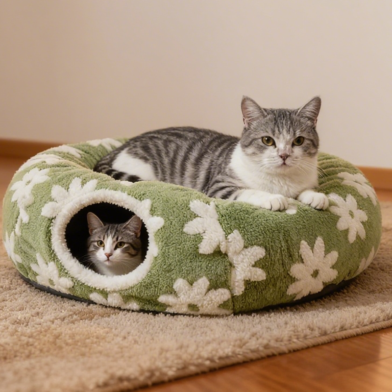Waschbares Katzen-Tunnelbett für Wohnungskatzen