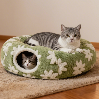 Waschbares Katzen-Tunnelbett für Wohnungskatzen