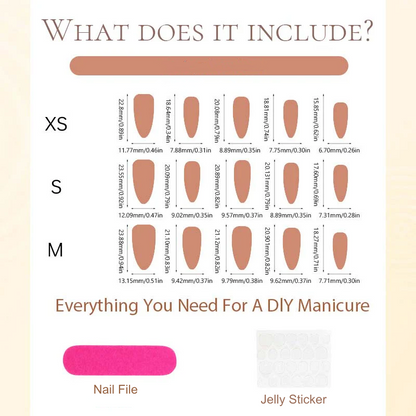 🔥Solange der Vorrat reicht 40 % Rabatt!🎉30-teilig Set handgefertigter Mandelform-Press-On-Nägel