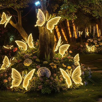 🔥Solange der Vorrat reicht 40 % Rabatt!🎉Dynamische wasserdichte LED-Schmetterlingsgartenleuchten