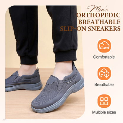 👟60% RABATT JETZT! ✨ Herren Orthopädische Atmungsaktive Slipper-Sneakers - Fußgewölbe Unterstützung mit Memory-Schaum Einlegesohlen für Ganzägigen Komfort 🏃‍♂️💨