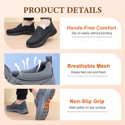 👟 49% RABATT JETZT! ✨ Herren Orthopädische Atmungsaktive Slipper-Sneakers - Fußgewölbe Unterstützung mit Memory-Schaum Einlegesohlen für Ganzägigen Komfort 🏃‍♂️💨