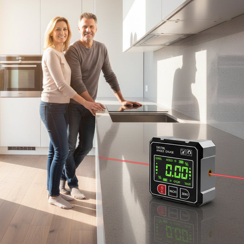 🔥Solange der Vorrat reicht 40 % Rabatt!🎉Digitales Laser-Winkelmessgerät mit 4-seitigem Magnetfuß