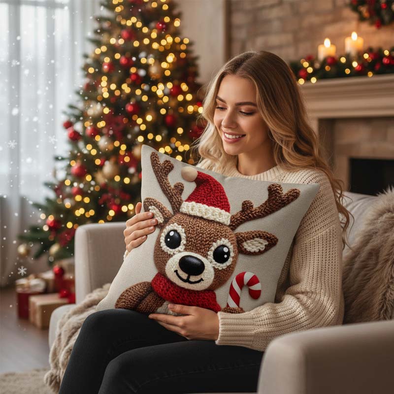 🔥Solange der Vorrat reicht 40 % Rabatt!🎄Festlicher Weihnachtsfigur-Kissenbezug