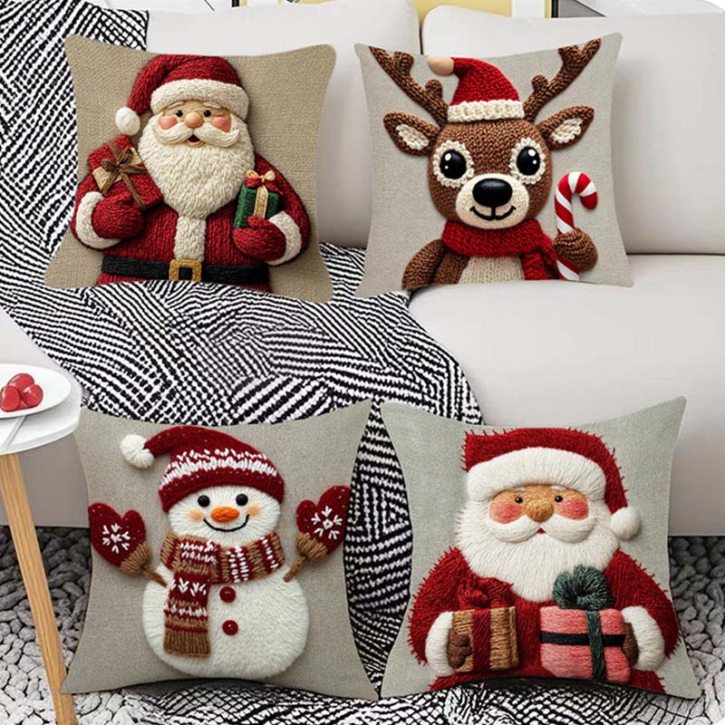 🔥Solange der Vorrat reicht 40 % Rabatt!🎄Festlicher Weihnachtsfigur-Kissenbezug