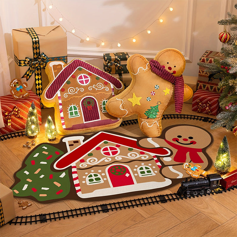🔥Solange der Vorrat reicht 40 % Rabatt!🎉Weihnachts-Lebkuchenmann-Fußmatte – rutschfest und saugfähig