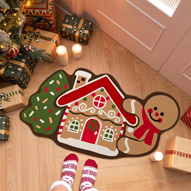 🔥Solange der Vorrat reicht 40 % Rabatt!🎉Weihnachts-Lebkuchenmann-Fußmatte – rutschfest und saugfähig