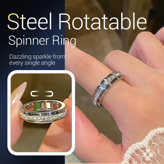 🔥Solange der Vorrat reicht 40 % Rabatt!🎉Drehbarer Spinner-Ring aus Titanstahl mit Zirkonia