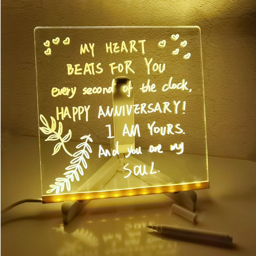 🔥Solange der Vorrat reicht 40 % Rabatt!🎉Kreatives Wiederbeschreibbares Acryl LED Nachrichtenschild