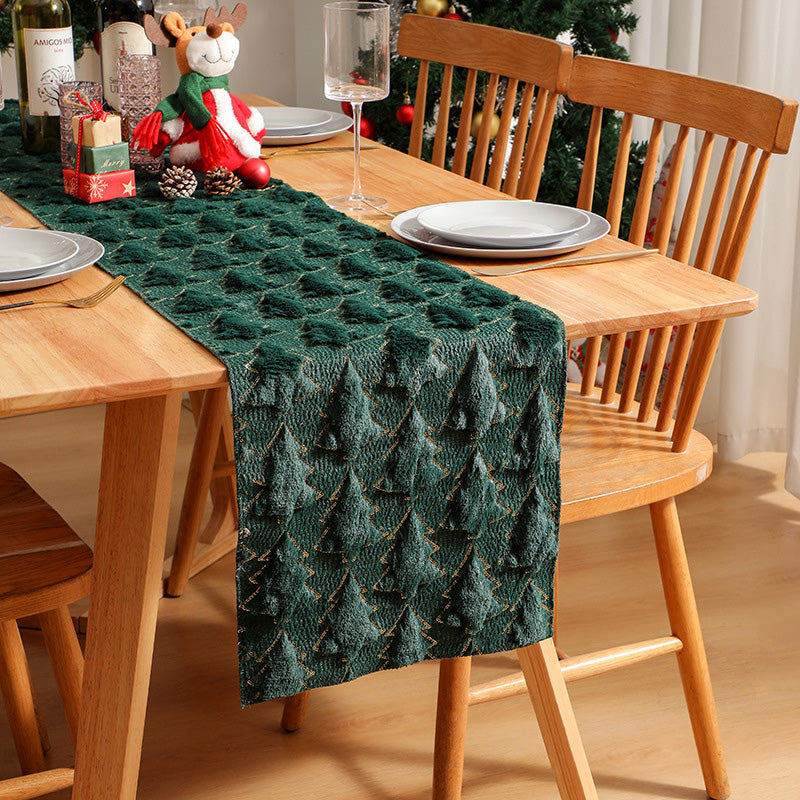 🔥Solange der Vorrat reicht 40 % Rabatt!🎉Weicher, kuscheliger Tischläufer mit Weihnachtsbaum-Design