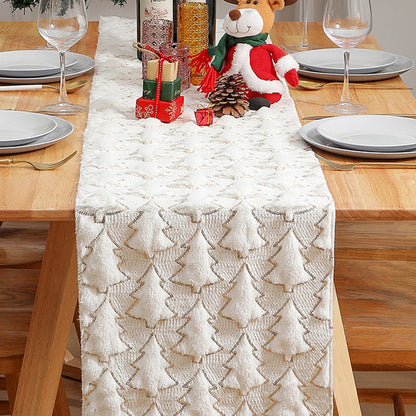 🔥Solange der Vorrat reicht 40 % Rabatt!🎉Weicher, kuscheliger Tischläufer mit Weihnachtsbaum-Design