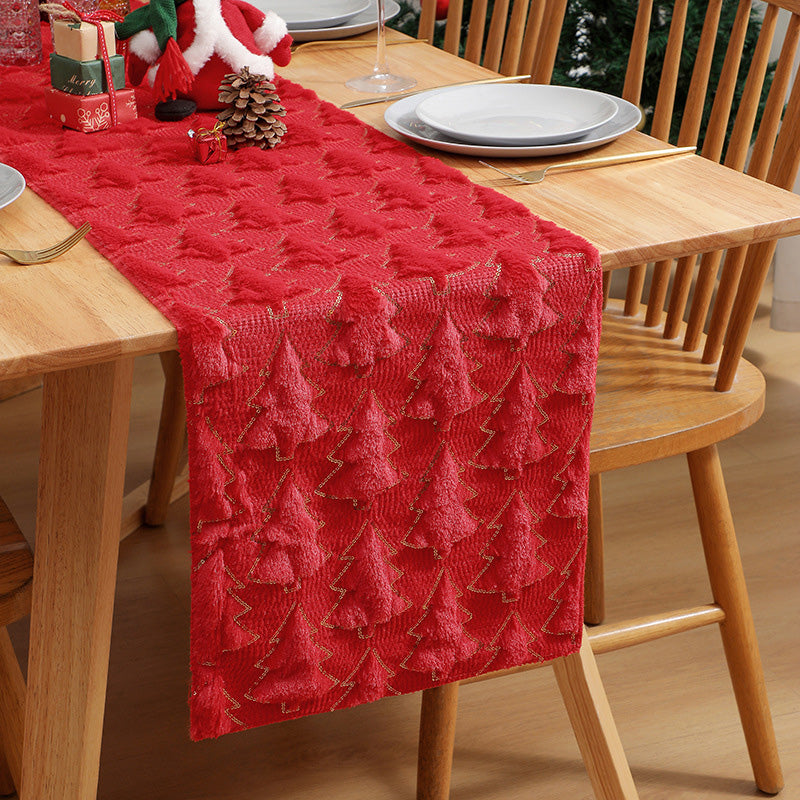 🔥Solange der Vorrat reicht 40 % Rabatt!🎉Weicher, kuscheliger Tischläufer mit Weihnachtsbaum-Design