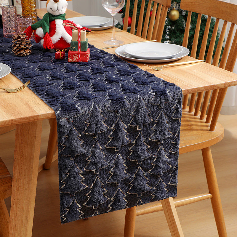 🔥Solange der Vorrat reicht 40 % Rabatt!🎉Weicher, kuscheliger Tischläufer mit Weihnachtsbaum-Design