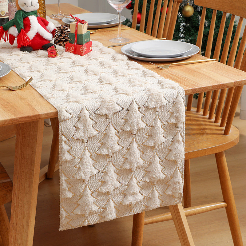 🔥Solange der Vorrat reicht 40 % Rabatt!🎉Weicher, kuscheliger Tischläufer mit Weihnachtsbaum-Design