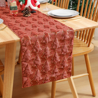 🔥Solange der Vorrat reicht 40 % Rabatt!🎉Weicher, kuscheliger Tischläufer mit Weihnachtsbaum-Design