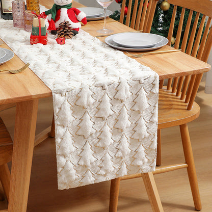 🔥Solange der Vorrat reicht 40 % Rabatt!🎉Weicher, kuscheliger Tischläufer mit Weihnachtsbaum-Design