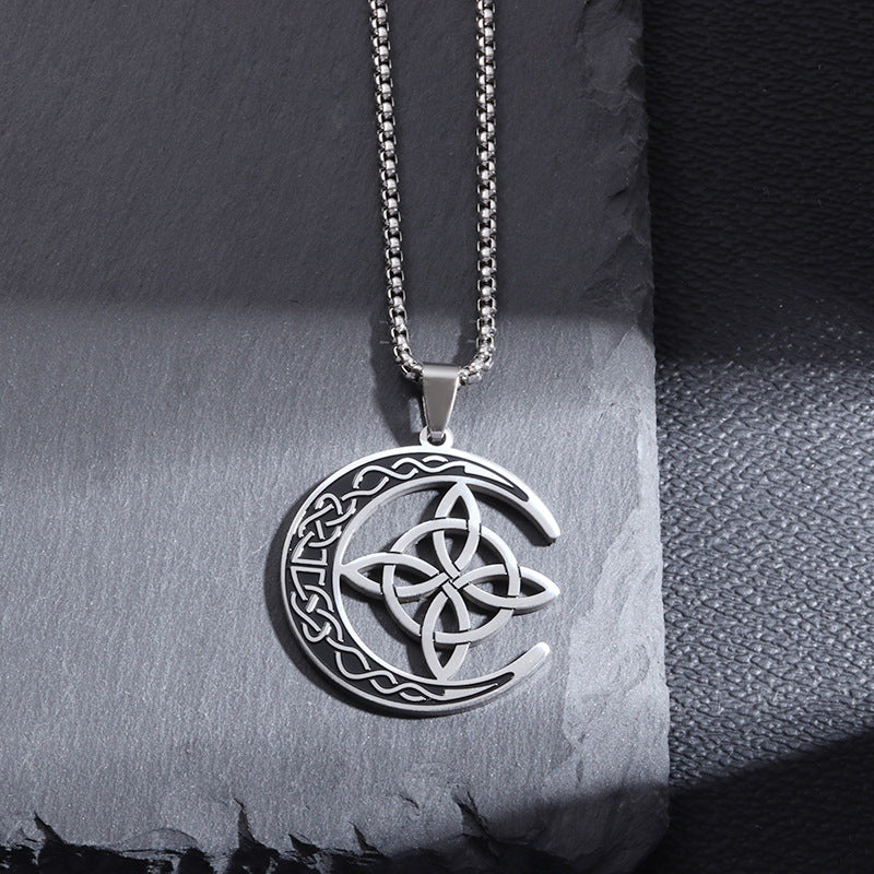 🔥50% Rabatt! 🎉 Celtic Moon Anhänger Halskette – Feines Sterling Silber, Mystisches Design & Hochglanz Finish 🌙✨📦