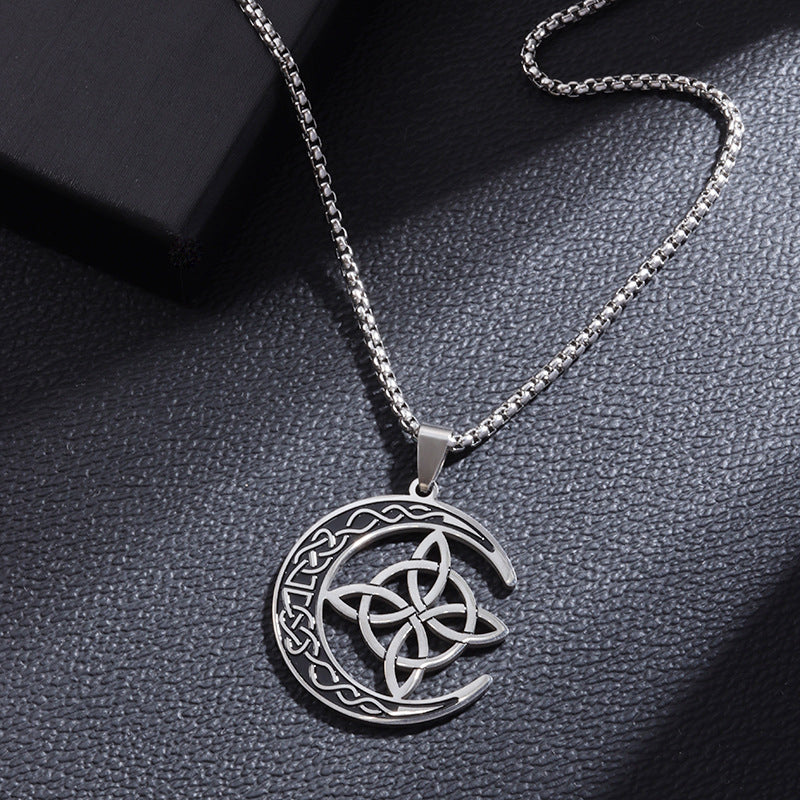 🔥50% Rabatt! 🎉 Celtic Moon Anhänger Halskette – Feines Sterling Silber, Mystisches Design & Hochglanz Finish 🌙✨📦