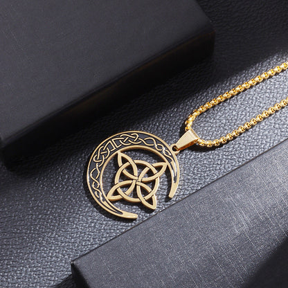 🔥50% Rabatt! 🎉 Celtic Moon Anhänger Halskette – Feines Sterling Silber, Mystisches Design & Hochglanz Finish 🌙✨📦