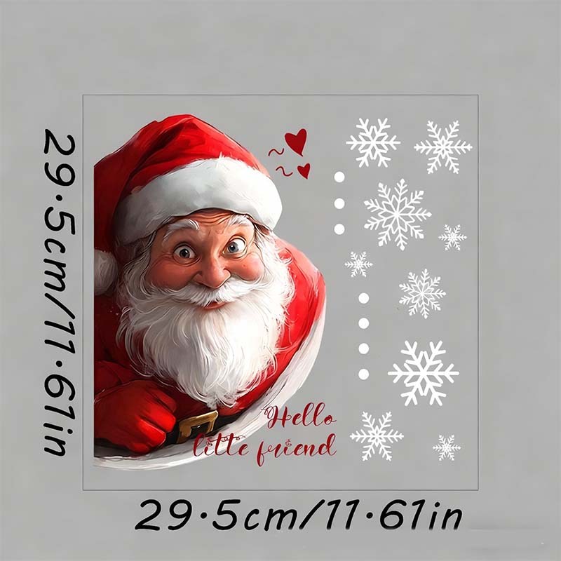 🔥Solange der Vorrat reicht 40 % Rabatt!🎉Weihnachtsmann und Schneeflocke Fensteraufkleber