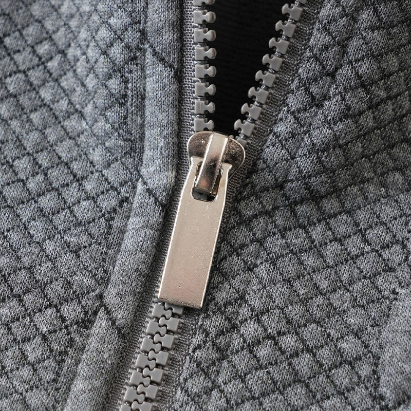 🔥Neuheiten-Angebot – Lässiger Herrenpullover mit halbem Reißverschluss und Zopfmuster