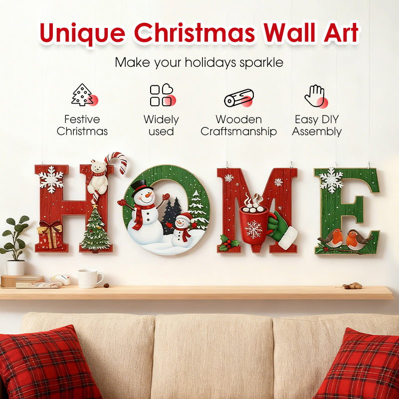📢📢Black-Friday-Mega-Angebot – 50 % Rabatt!🎅Weihnachts-Wanddekoration aus Holz mit Buchstaben - HOME/JOY